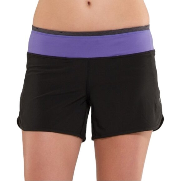 lululemon athletica Pants - Lululemon Turbo Run Short Black / Persian Purple Size 10